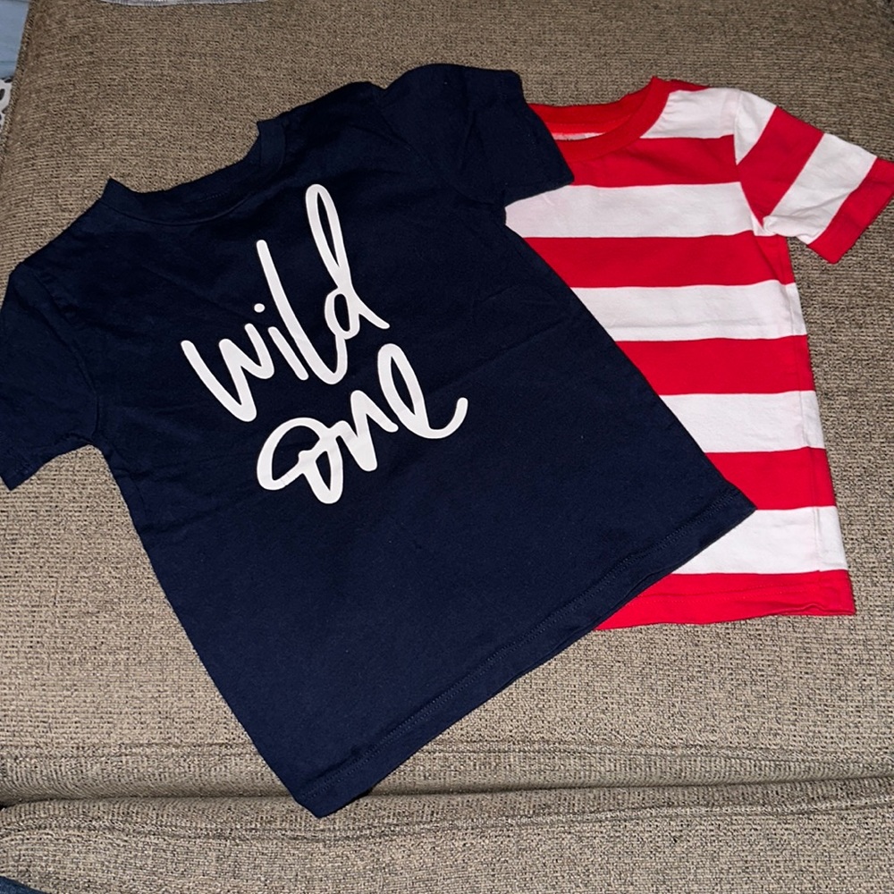 2 Red, White and Blue Boys T-shirts Size 4T